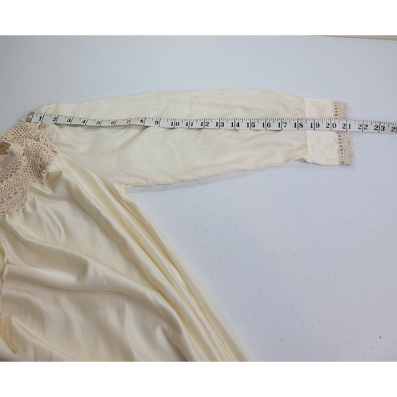 Vtg Neiman Marcus Bert Yelin Ivory Long Sleeve Nightgown Women's Size Medium - Picture 7 of 16